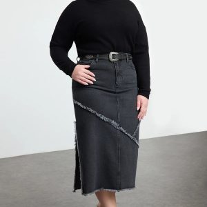Denim Plus Size Skirt